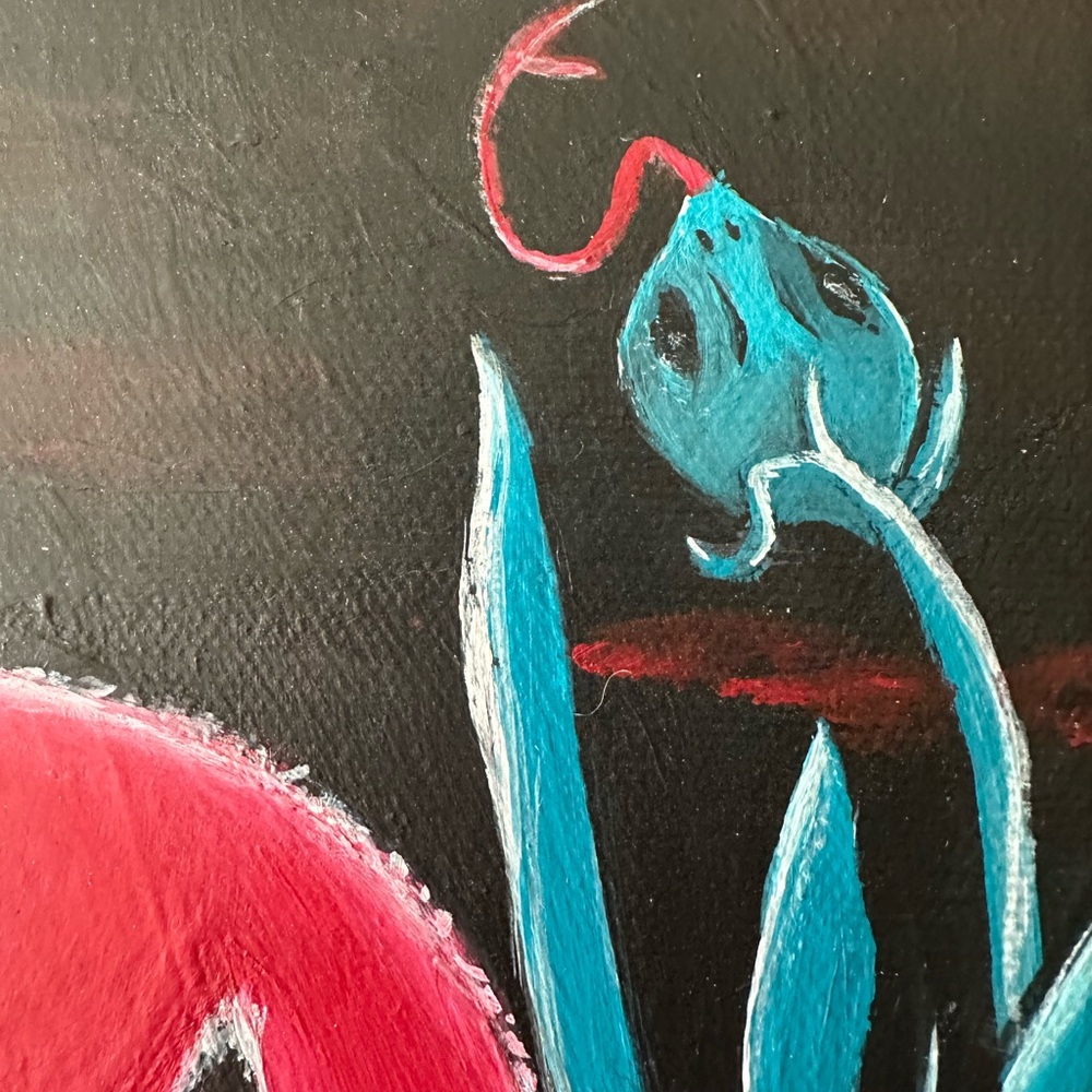 Red and Blue Rabbit Canvas Art - Picture 5 of 5